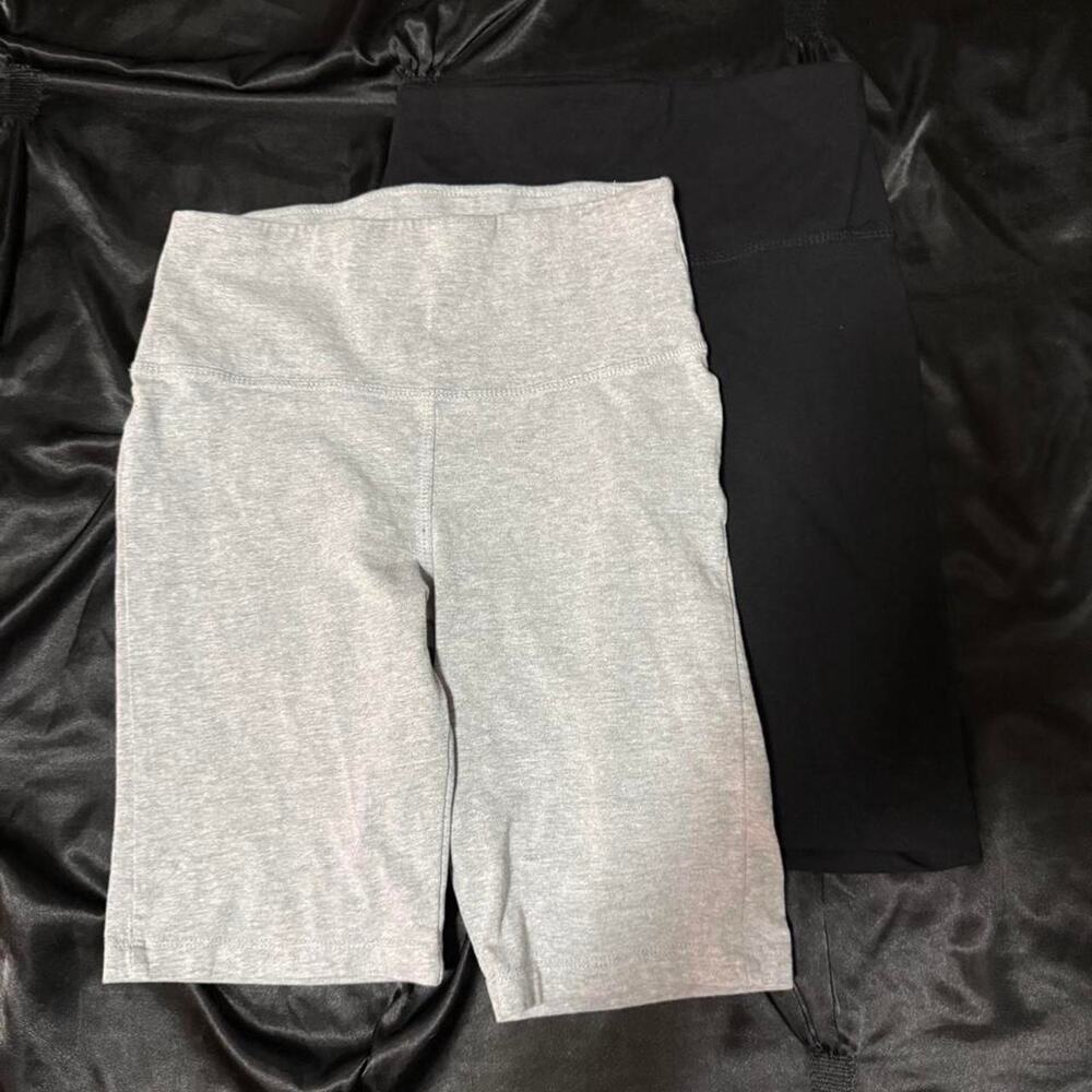 Gray and Black biker shorts